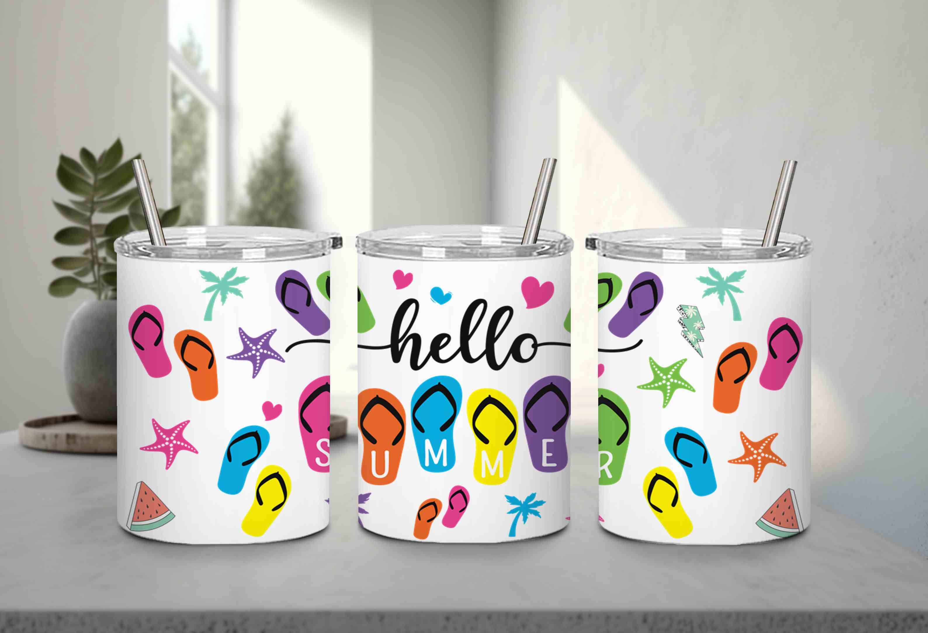 Hello Summer Flip Flops-10641
